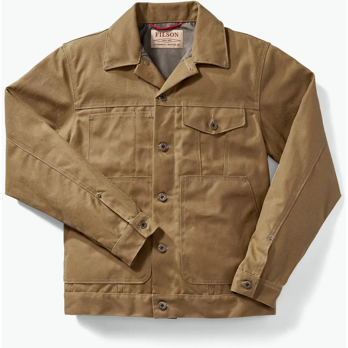 Filson Men's Tin Cloth Short Lined Cruiser Jacket 1 Filson Men's Tin Cloth Short Lined Cruiser Jacket