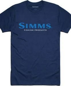 Simms Fishing Men's Simms Logo T-Shirt -Outlet Sneakers Store 12803 195 P 1 Ms Simms Logo Tee Dark Moon Heather Front