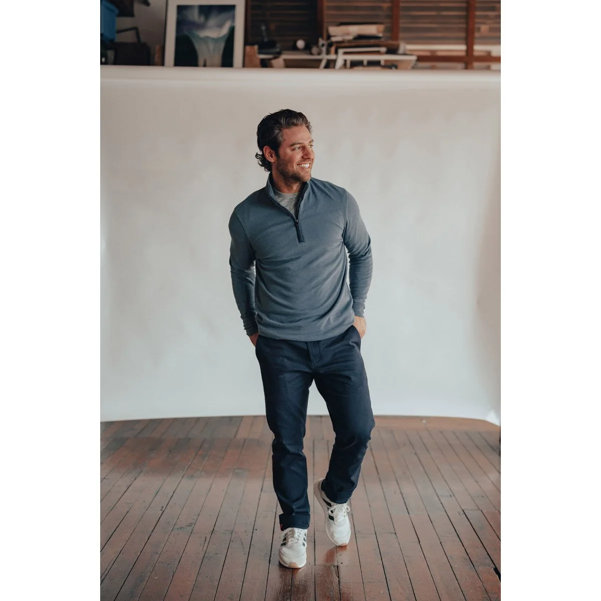 The Normal Brand Men's Puremeso Quarter Zip Pullover 2 The Normal Brand Men's Puremeso Quarter Zip Pullover - Image 2