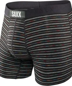 Saxx Underwear Co Men's Vibe Boxer Brief -Outlet Sneakers Store Vibe Boxer Brief Black Gradient Stripe