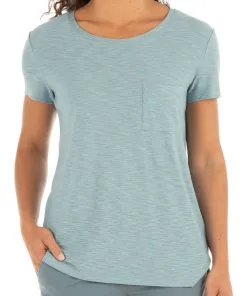 Free Fly Apparel Women's Bamboo Slub Channel Pocket Tee